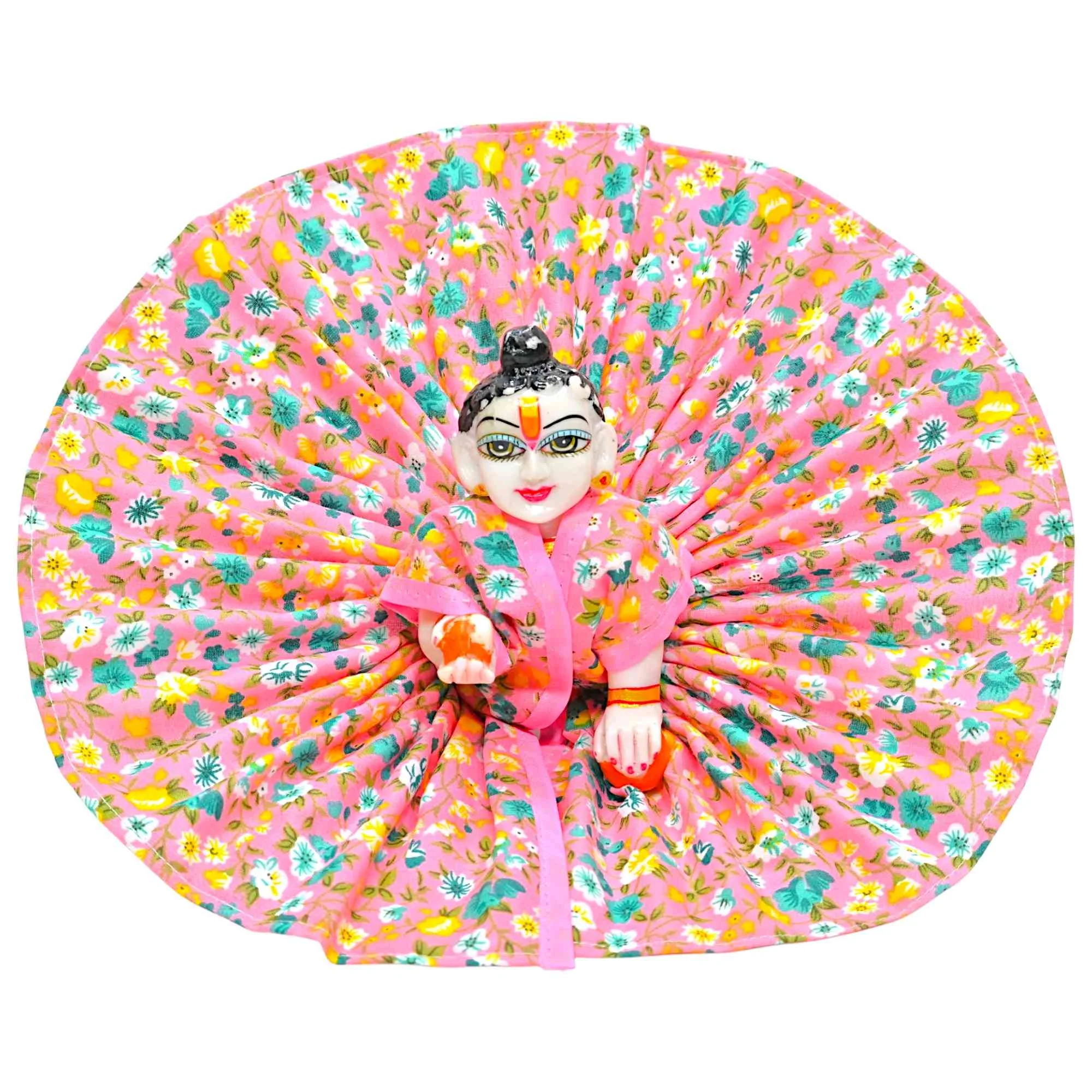 Laddu Gopal Floral Summer Dress | Cotton Printed Poshak for Kanha Ji | Phool Print Designer Ladoo Gopal Vastra for Janmashtami, Daily Shringar | Thakurji Designer Outfit Size 0-6