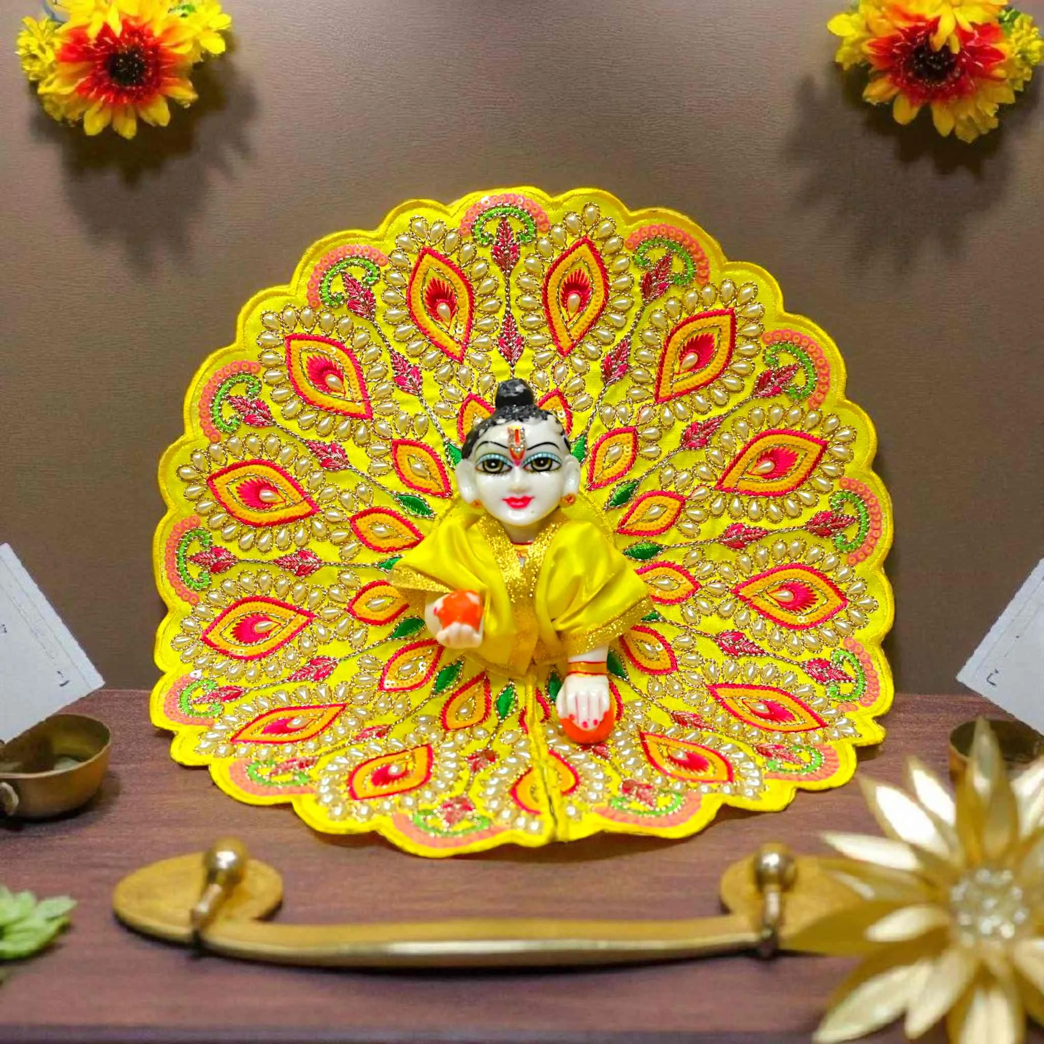 Laddu Gopal Ji Designer Dress | Fancy Embroidered Poshak for Bal Gopal, Kanha Ji & Thakur Ji | Festival Idol Vastra | Size 0–6 (Multi Colors)