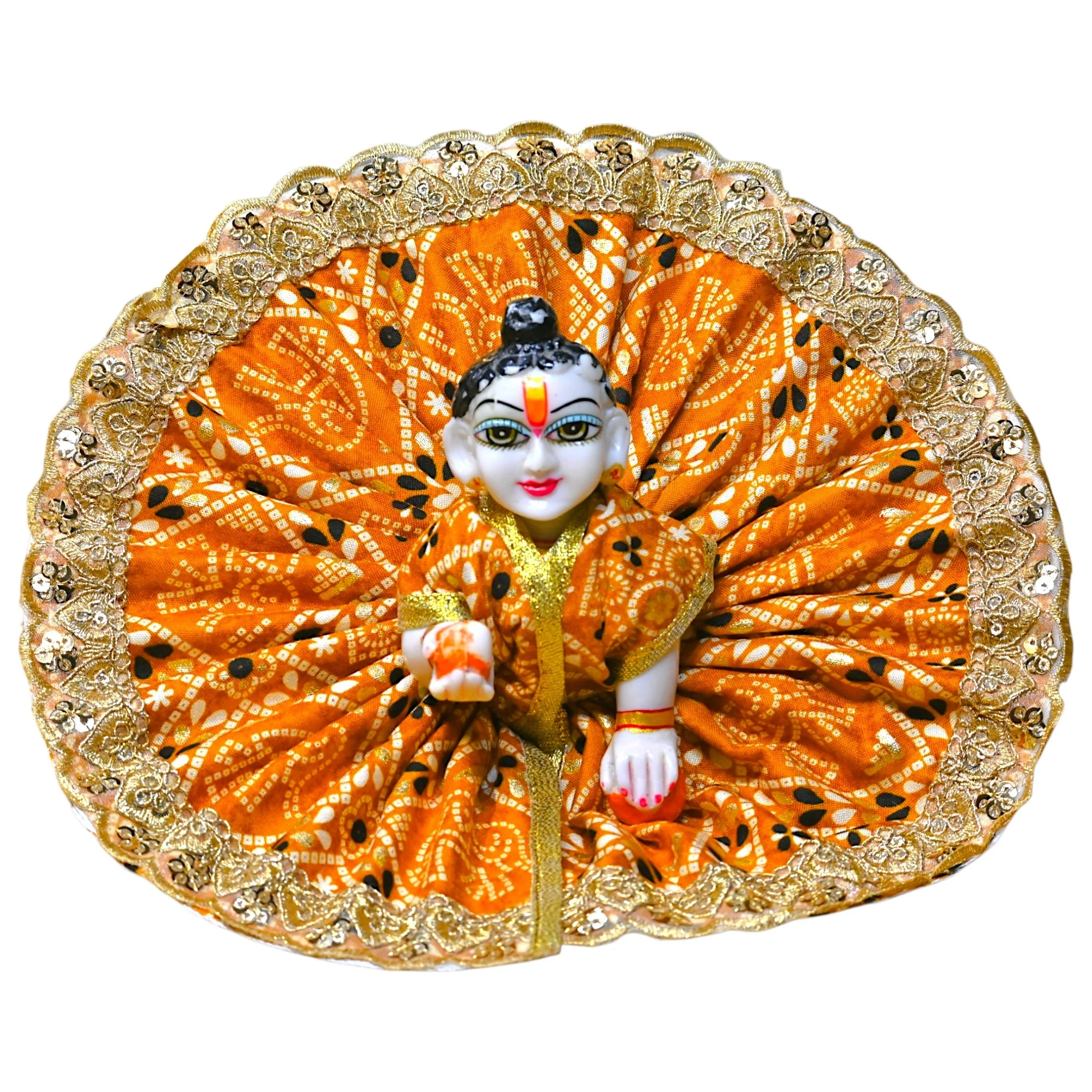 Laddu Gopal Dress | Bandhani Style Cotton Poshak for Kanha Ji | Janmashtami Diwali Special | Summer Special Dress for Laddu Gopal (Size 0 to 6)