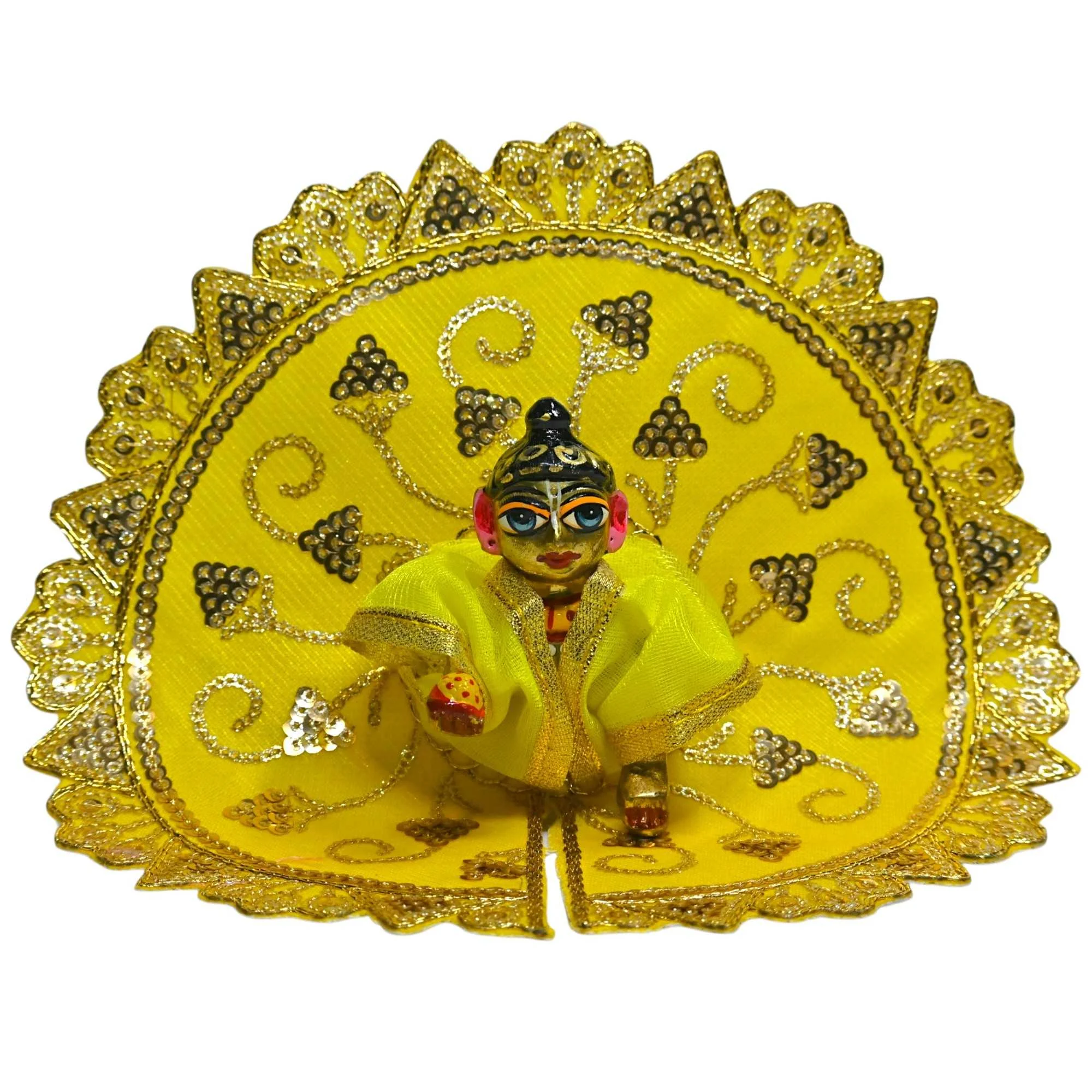 Laddu Gopal Dress Sky Blue Color | Fancy Bal Gopal Poshak for Size 0 to 6 | Lightweight Krishna Ji Summer Dress with Heavy Embroidery & Sequin Work | Kanha Ji Shringar Clothes
