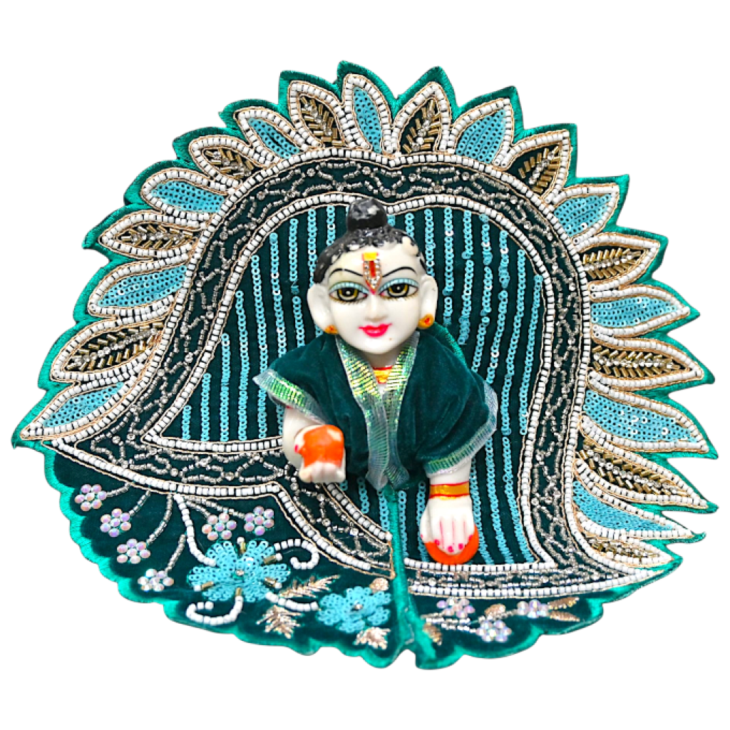 Laddu Gopal Ji Winter Dress | Velvet Poshak for Kanha Ji & Thakur Ji | Designer Bal Gopal Vastra for Janmashtami, Diwali & Festivals (Size 0–6) (Blue)