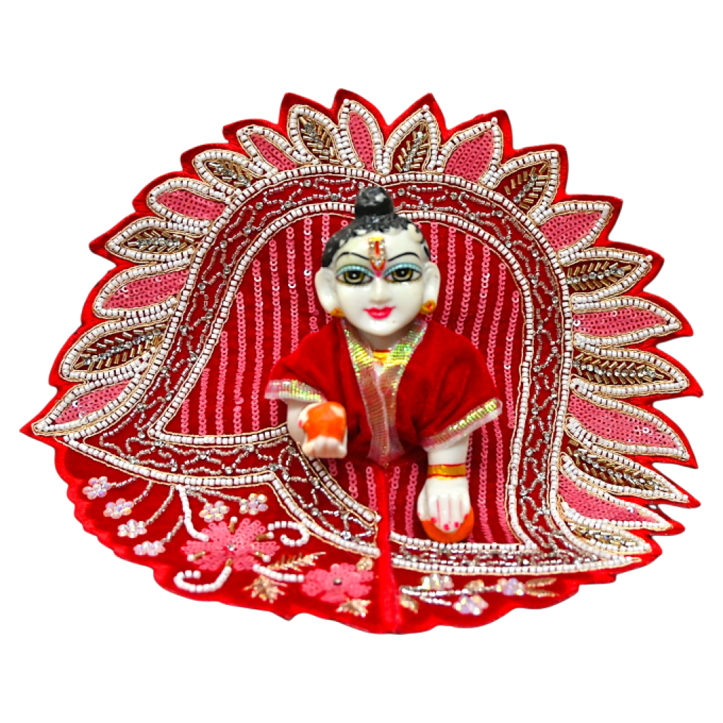 Laddu Gopal Ji Winter Dress | Velvet Poshak for Kanha Ji & Thakur Ji | Designer Bal Gopal Vastra for Janmashtami, Diwali & Festivals (Size 0–6) (Red)