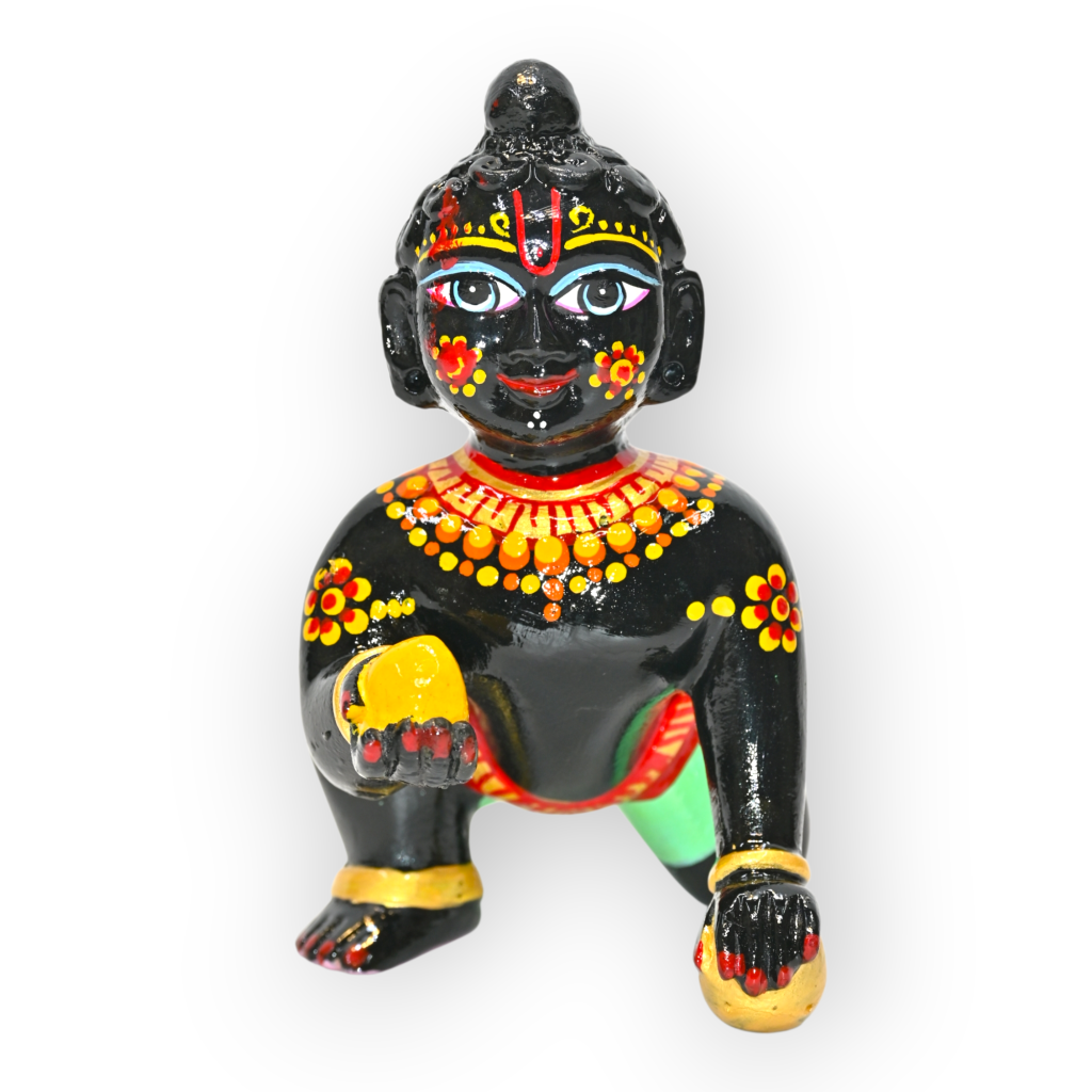 Laddu Gopal Ji Murti | Size No. 6 | Black Color | Dust Marble Idol for Home Temple