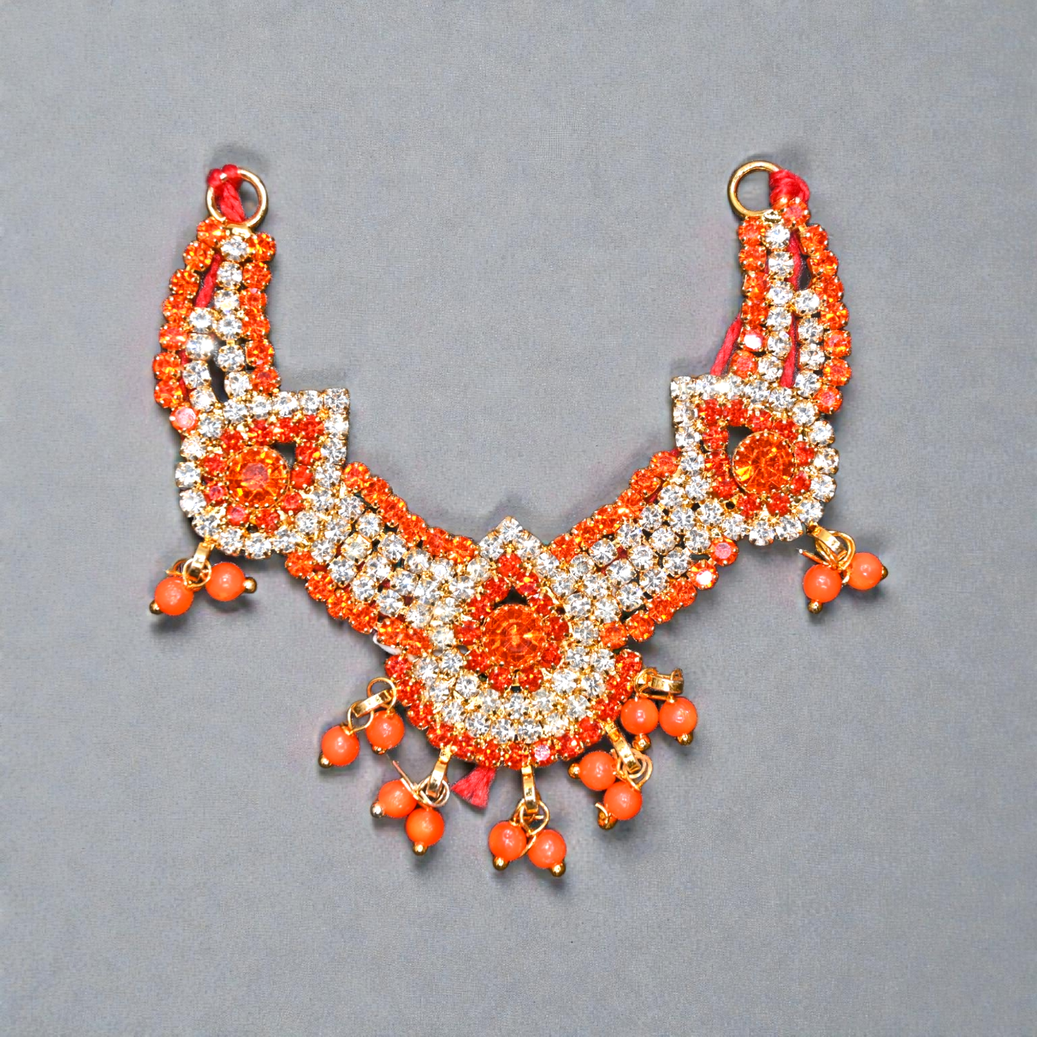 Diamond Look Kundan Pearl Laddu Gopal Haar | Premium CZ Stone Thakur Ji Shringar Necklace | Designer Deity Jewellery for 4, 5, 6 & 8 No Laddu Gopal Ji