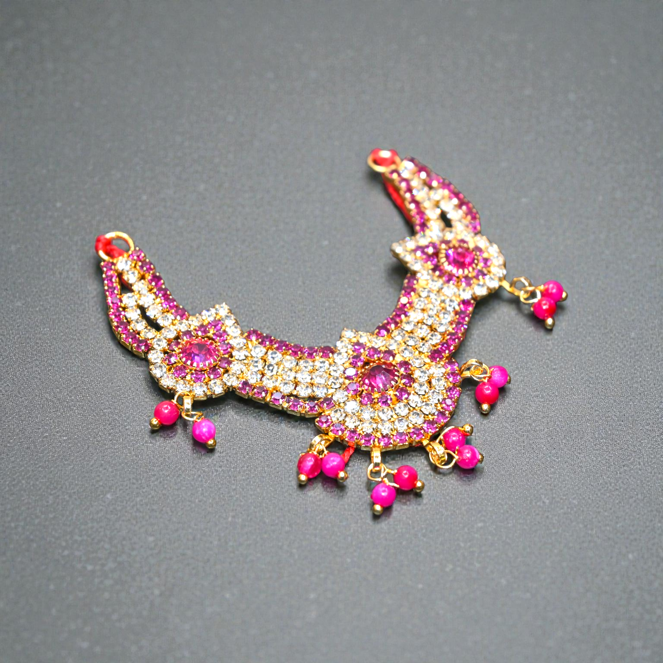 Diamond Look Kundan Pearl Laddu Gopal Haar | Premium CZ Stone Thakur Ji Shringar Necklace | Designer Deity Jewellery for 4, 5, 6 & 8 No Laddu Gopal Ji