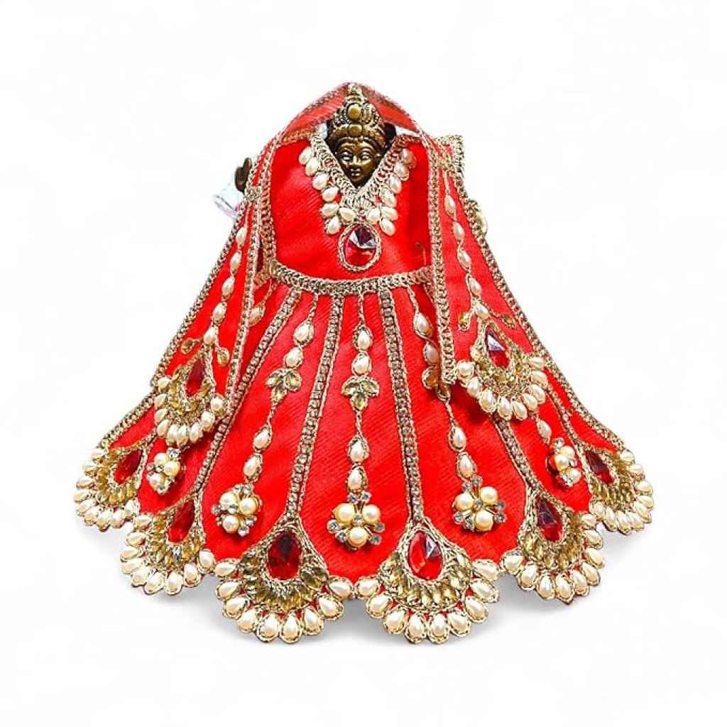 MATA Rani Poshak | MATA Rani Ji Dress for Idol | Designer MATA Rani Vastra for Home Mandir & Temple | Traditional MATA Rani Ji Pooja Dress | Navratri & Festival Special Size - 2 No to 6 No