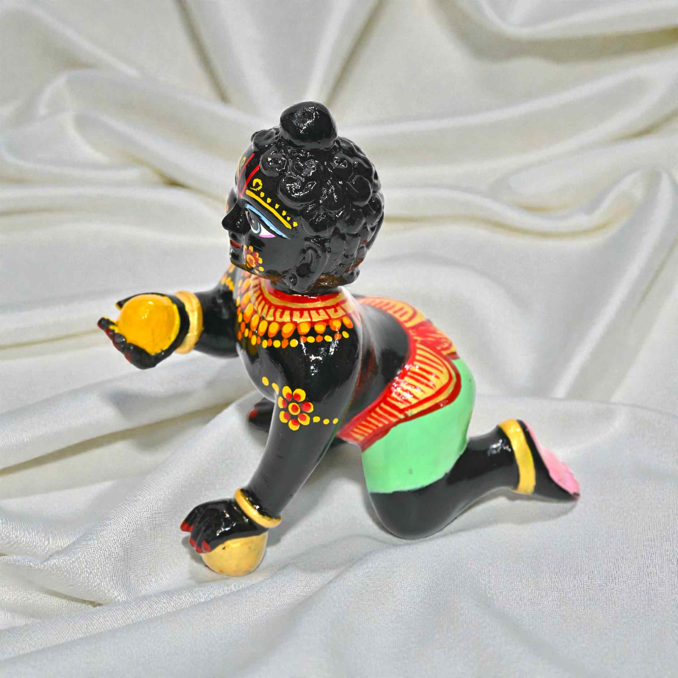 Laddu Gopal Ji Murti | Size No. 6 | Black Color | Dust Marble Idol for Home Temple