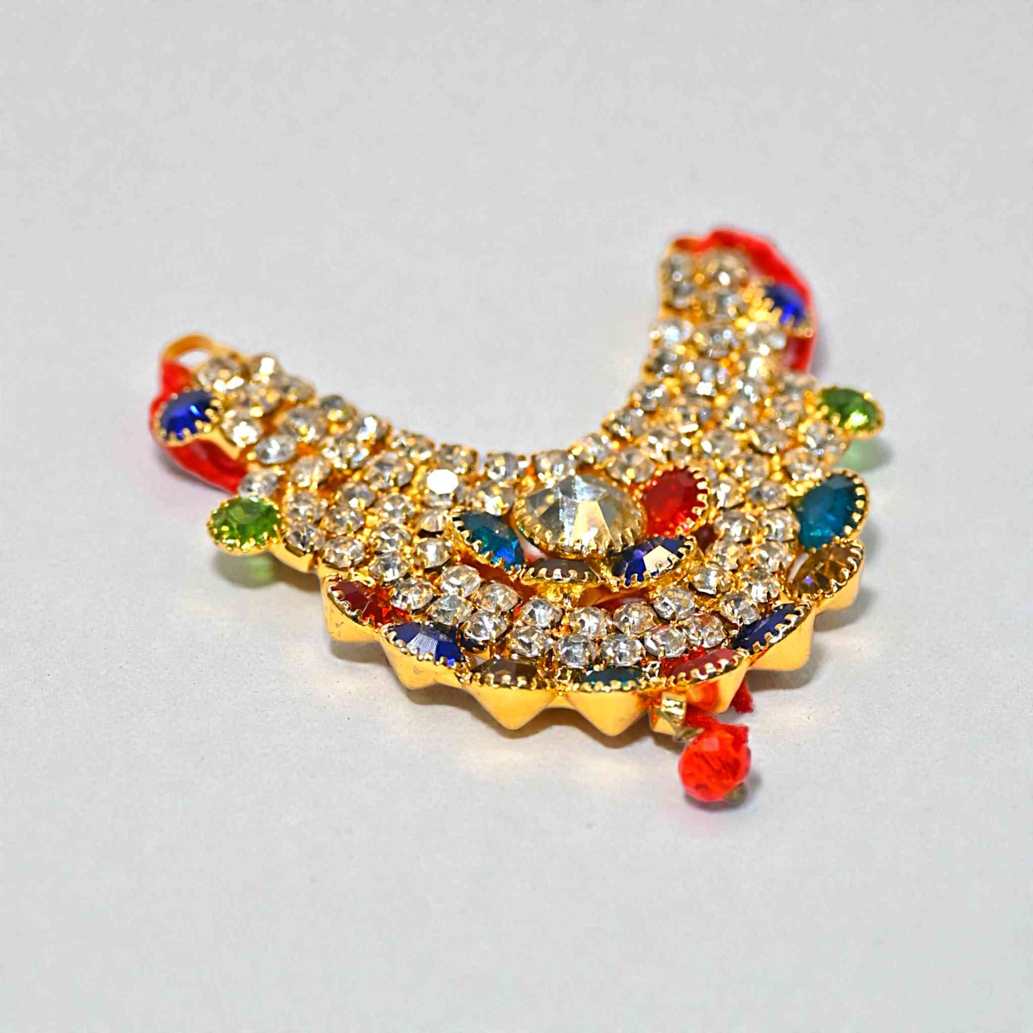Multicolor Kundan Laddu Gopal Haar | Thakur Ji Shringar Necklace with Red Thread | Suitable for 4, 5, 6  No Laddu Gopal Ji | Designer Deity Jewellery for Pooja & Janmashtami