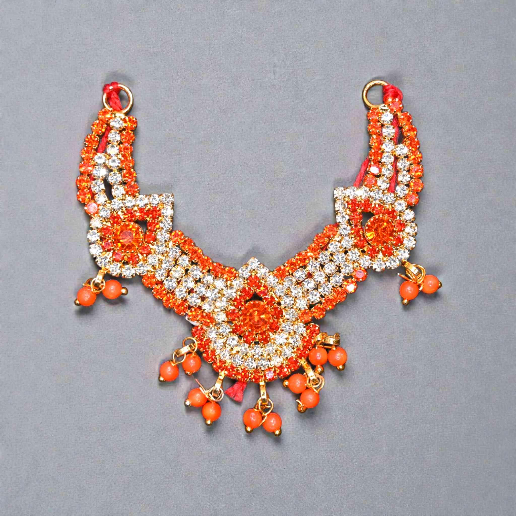 Diamond Look Kundan Pearl Laddu Gopal Haar | Premium CZ Stone Thakur Ji Shringar Necklace | Designer Deity Jewellery for 4, 5, 6 & 8 No Laddu Gopal Ji